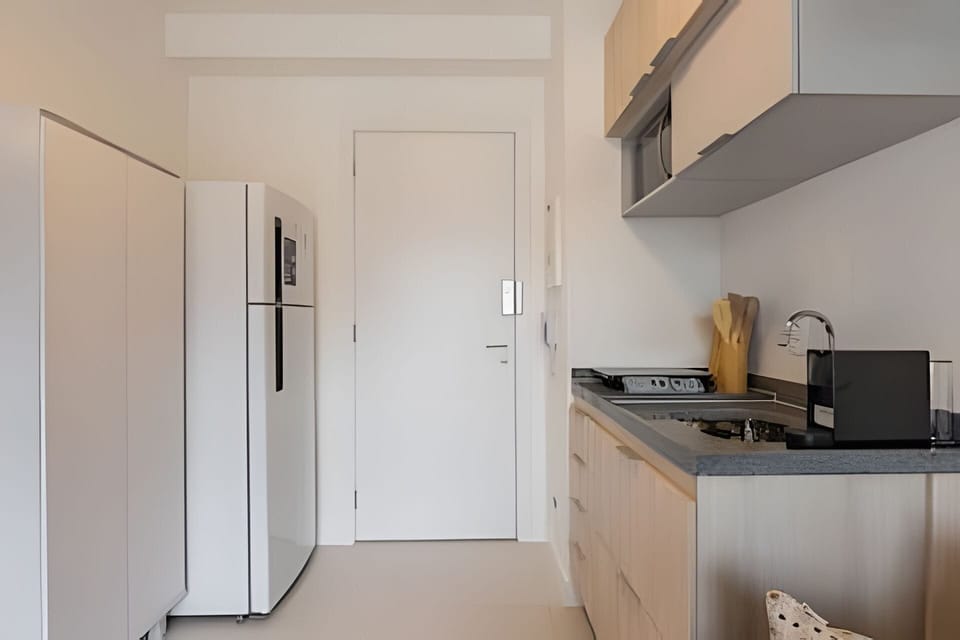 Apartment | Private kitchen | Full-size fridge, microwave, stovetop, cookware/dishes/utensils