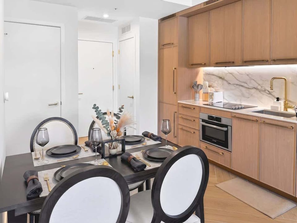 Dining table with seating for four