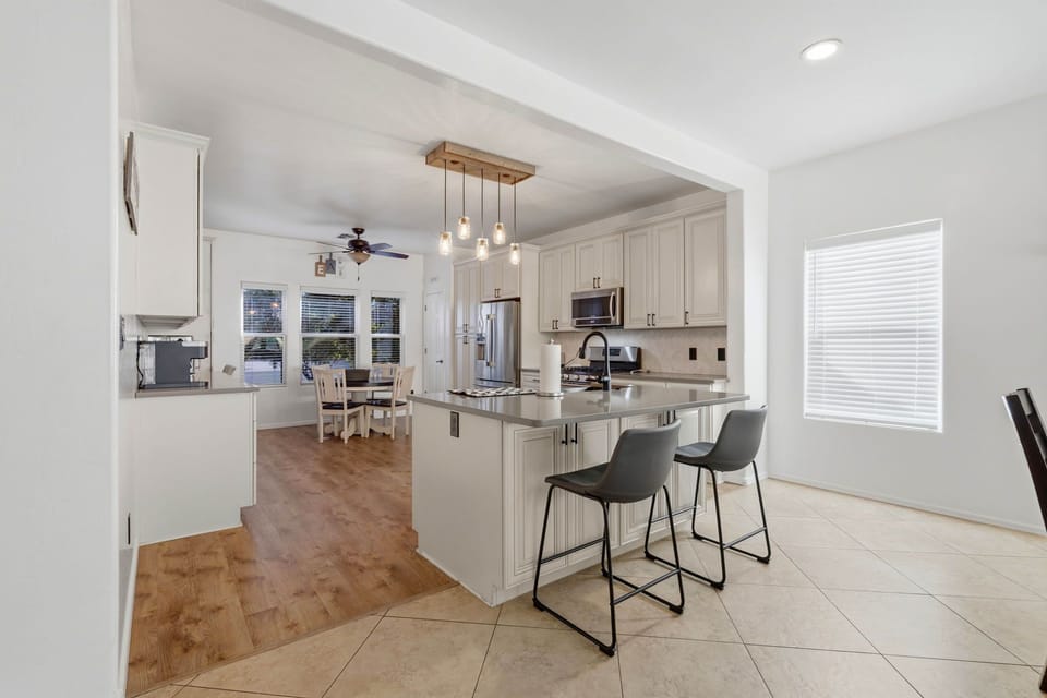 Kitchen with Island and Barstools