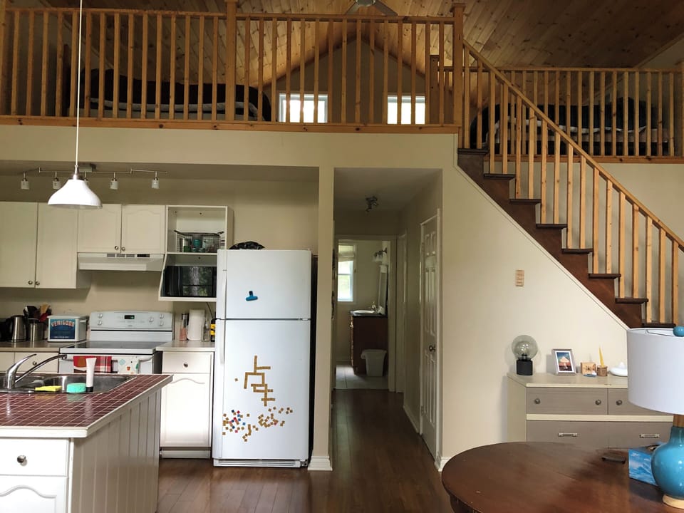 A fully equipped kitchen makes family meals easy. 