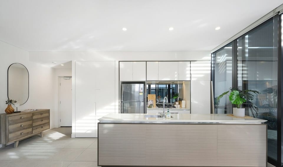 Clean and inviting living area for your stay