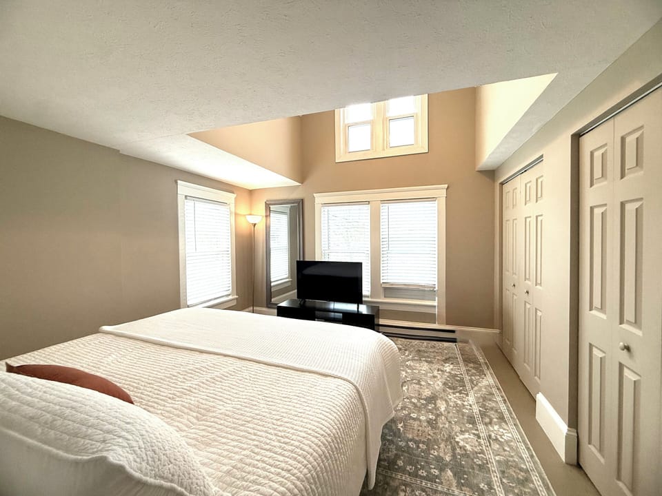     Spacious bedroom with vaulted ceilings & natural light