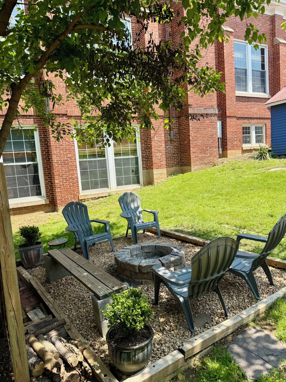   Backyard fire pit area for relaxing evenings