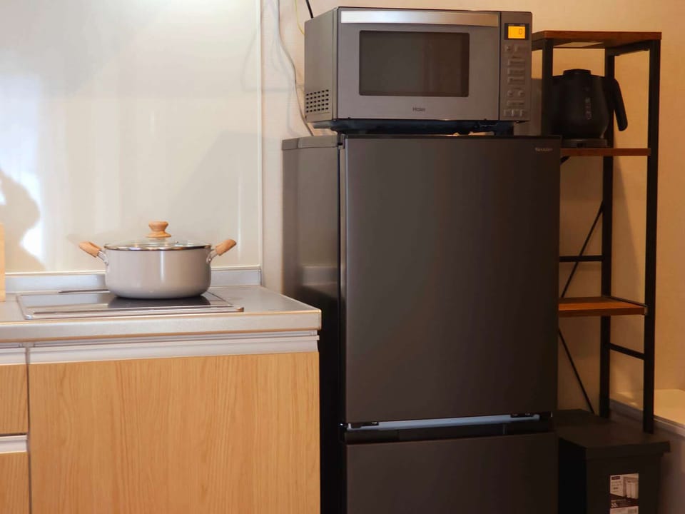 Apartment, Multiple Beds, Non Smoking | Private kitchen | Full-size fridge, microwave, stovetop, cookware/dishes/utensils