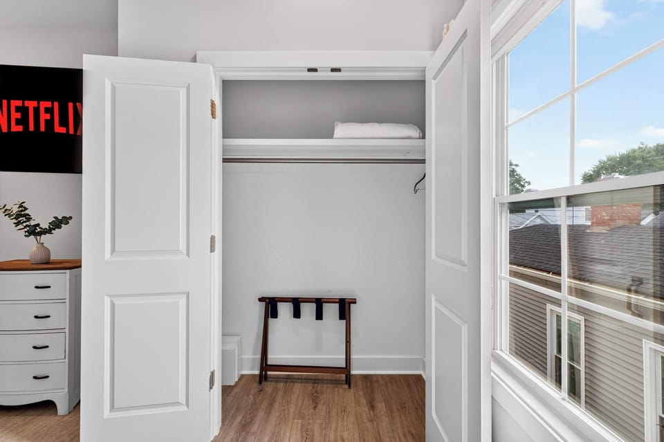 Bedroom 1: Comfortable, quiet, and styled with the same care as the rest of the house.