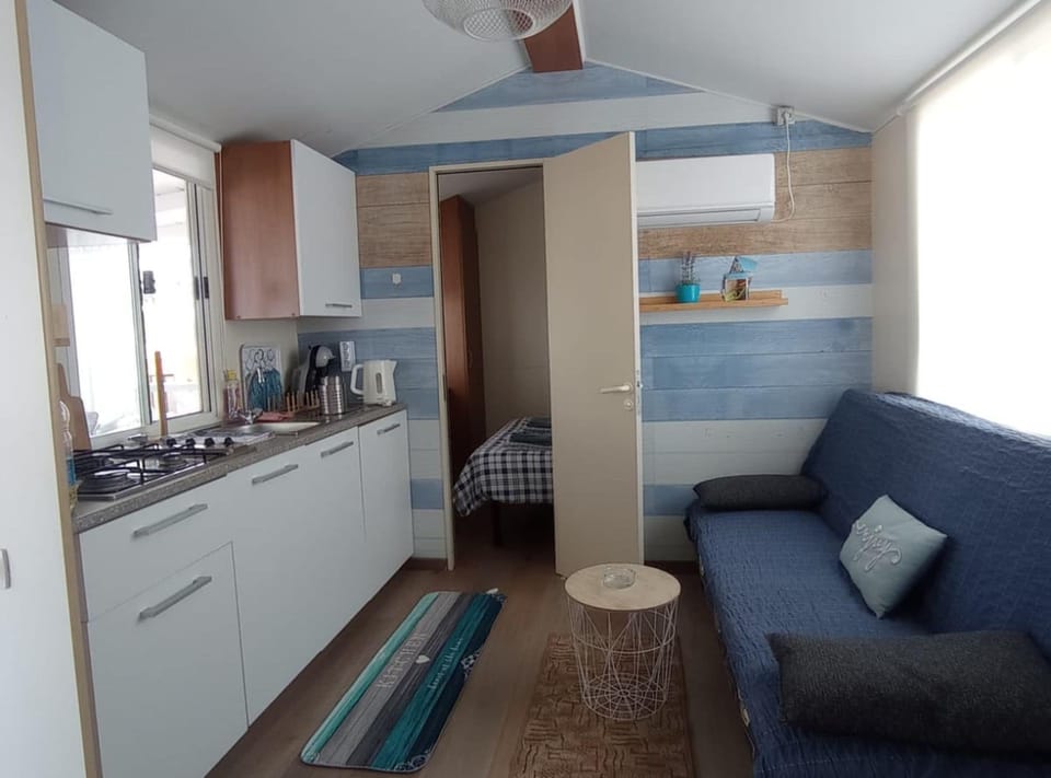 Mobile Home (Two Bedroom Mobile Home with Terrace) | Living room | 32-inch flat-screen TV with satellite channels