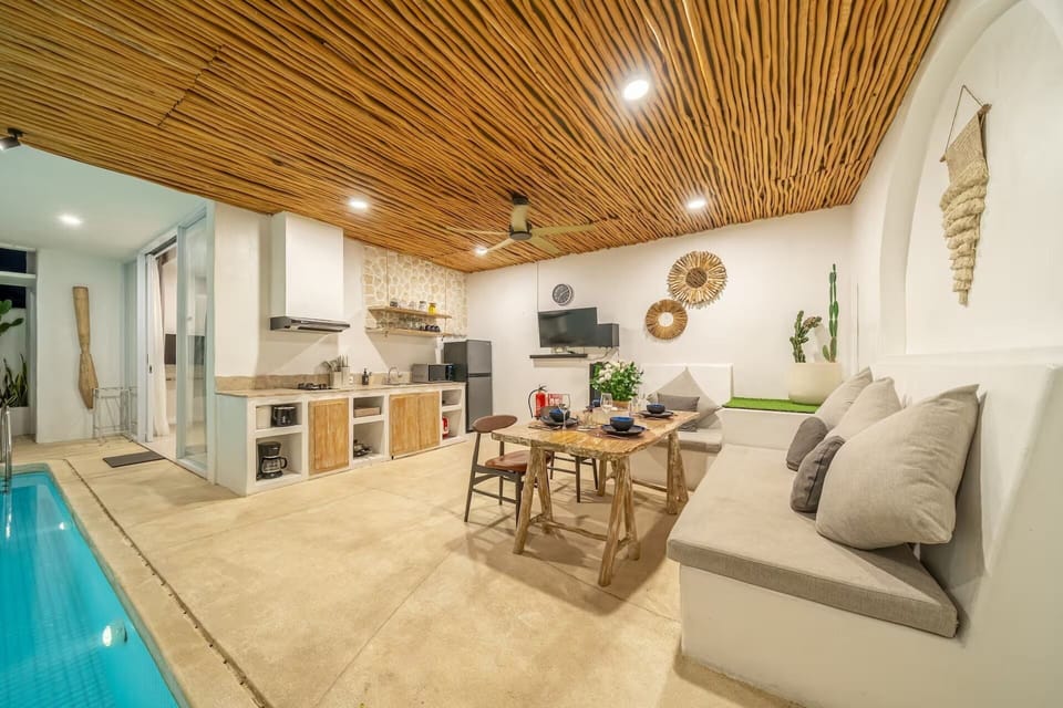 Design Villa, 3 Bedrooms, Private Pool | Living area | 55-inch Smart TV with digital channels