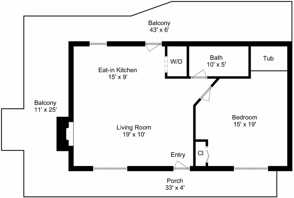 Cabin, 1 Bedroom | Floor plan