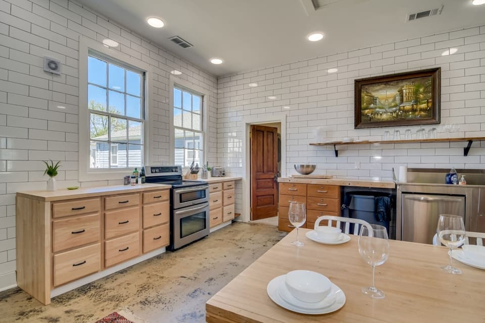 Kitchen with modern appliances and plenty of prep space.