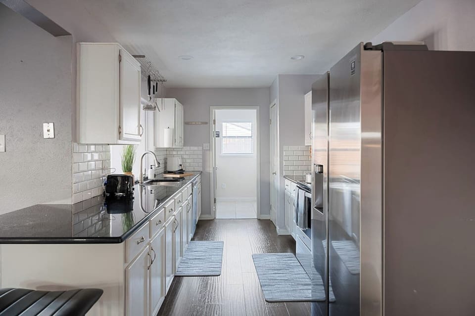 Enjoy the beautiful kitchen, fully-equipped with all your cooking needs such as spices, oil, pots, pans, dishes, silverware, a toaster and more