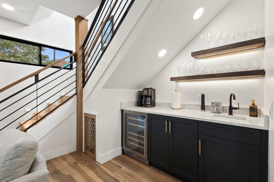 Welcome to Mountain Elegance - Our home features a wet/coffee bar with wine fridge and bar sink.