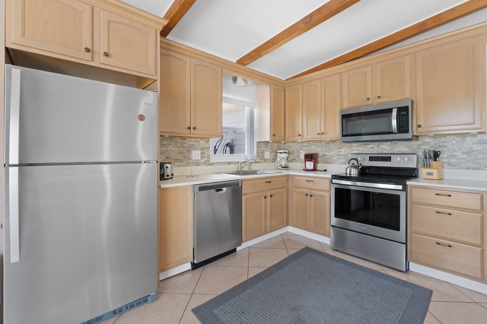 Functional kitchen with plenty of cabinet and counter space