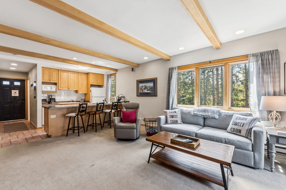 Living Room with Kitchen View