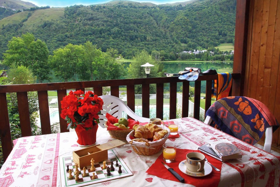Breakfast on the balcony overlooking the valley sets the tone for a day on the slopes in winter or exploring cycling and walking routes in the Pyrenees during summer.