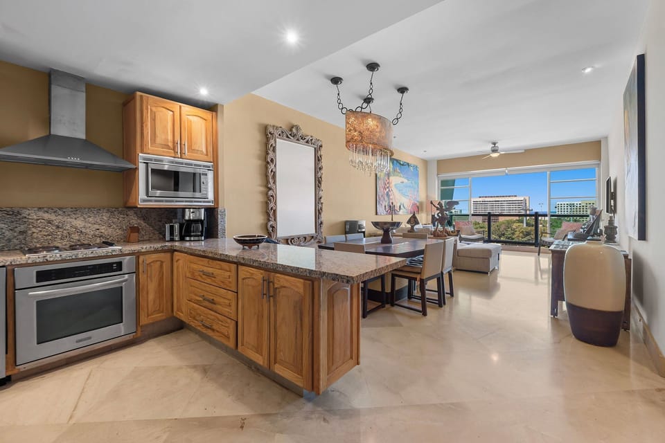 Apartment | Private kitchen | Full-size fridge, microwave, oven, stovetop