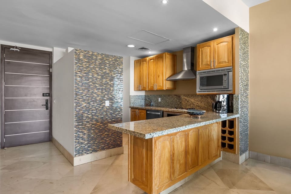 Apartment | Private kitchen | Full-size fridge, microwave, oven, stovetop