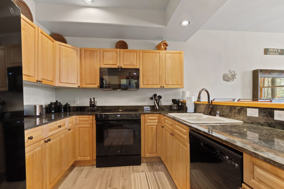 Fully stocked kitchen thoughtfully equipped for real family cooking.
