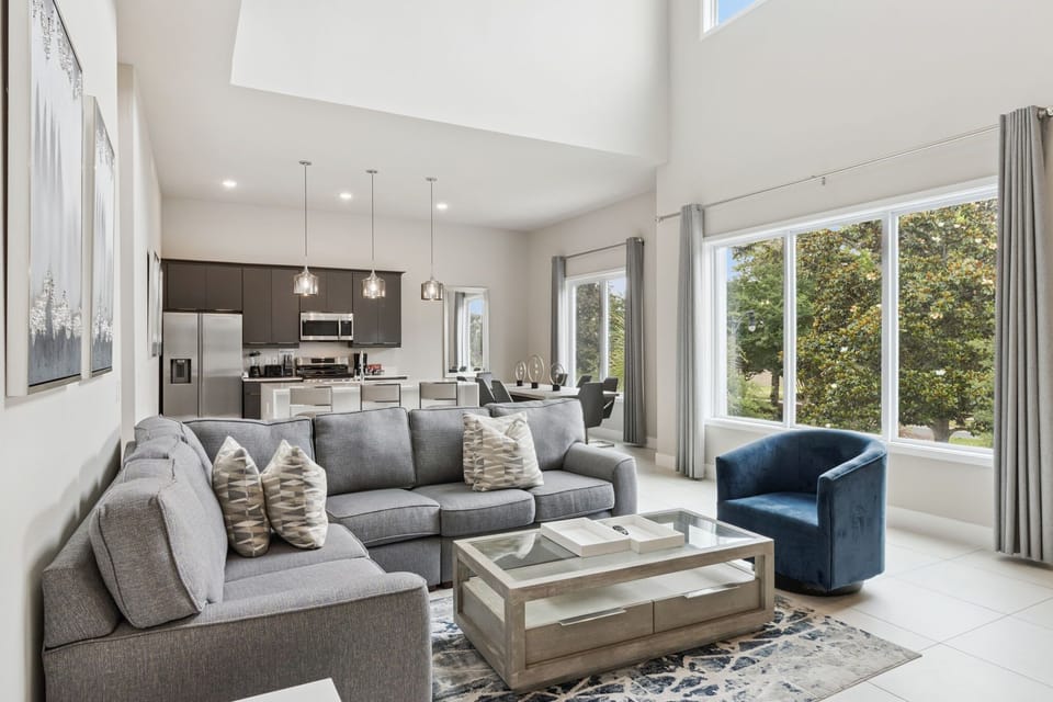 Soaring ceilings and natural light create the perfect vacation vibe