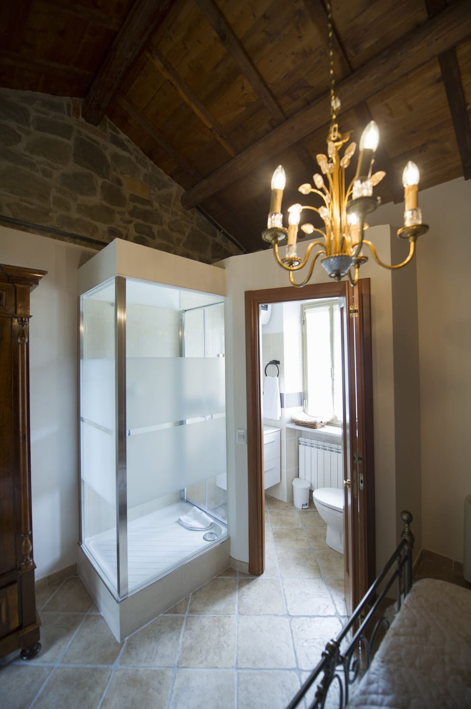 Romantic Double Room, Hill View (Dei Cuori) | Bathroom | Shower, free toiletries, hair dryer, towels