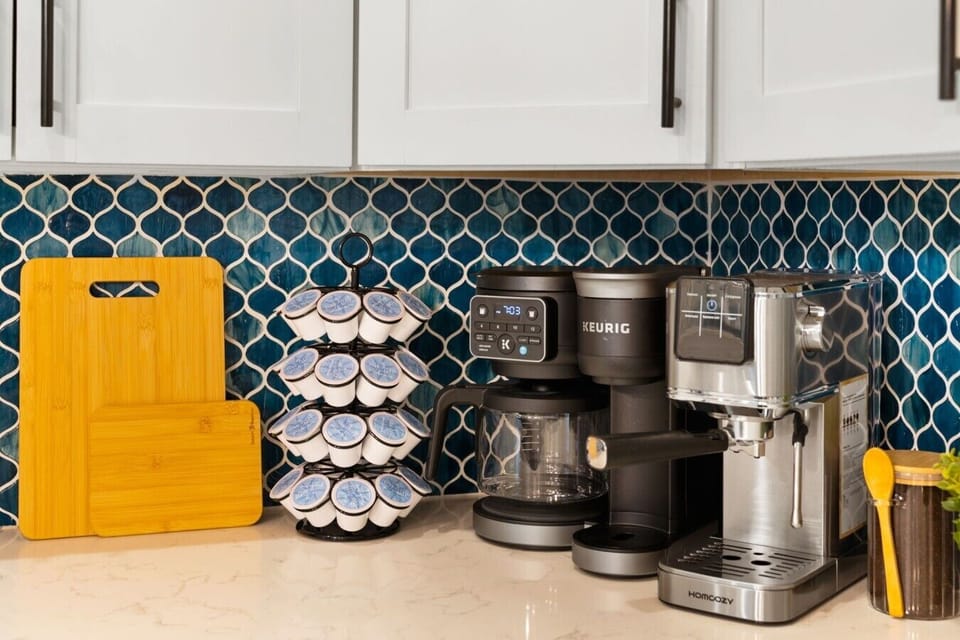 The Breakfast Bar: Enjoy casual morning meals at the expansive tier-three quartz counter, the absolute perfect spot for your morning espresso and pastry.