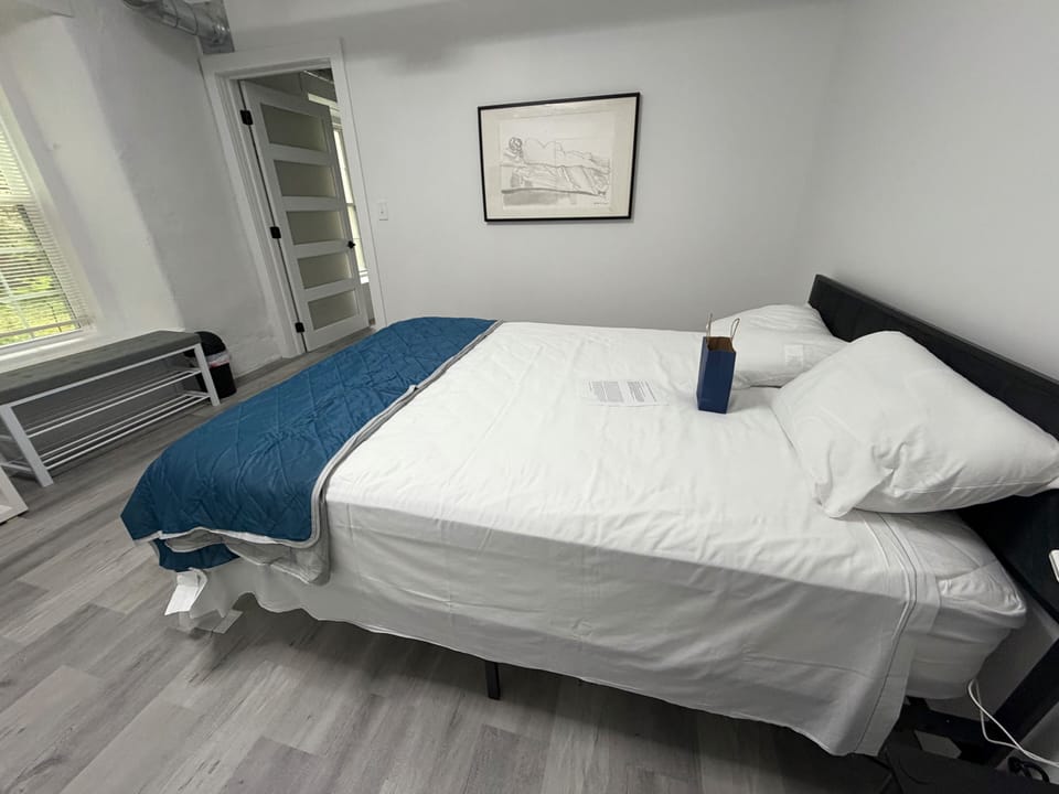 Standard Double Room, 1 Queen Bed, Courtyard View (Room 12) | Desk, laptop workspace, WiFi (free), bed sheets