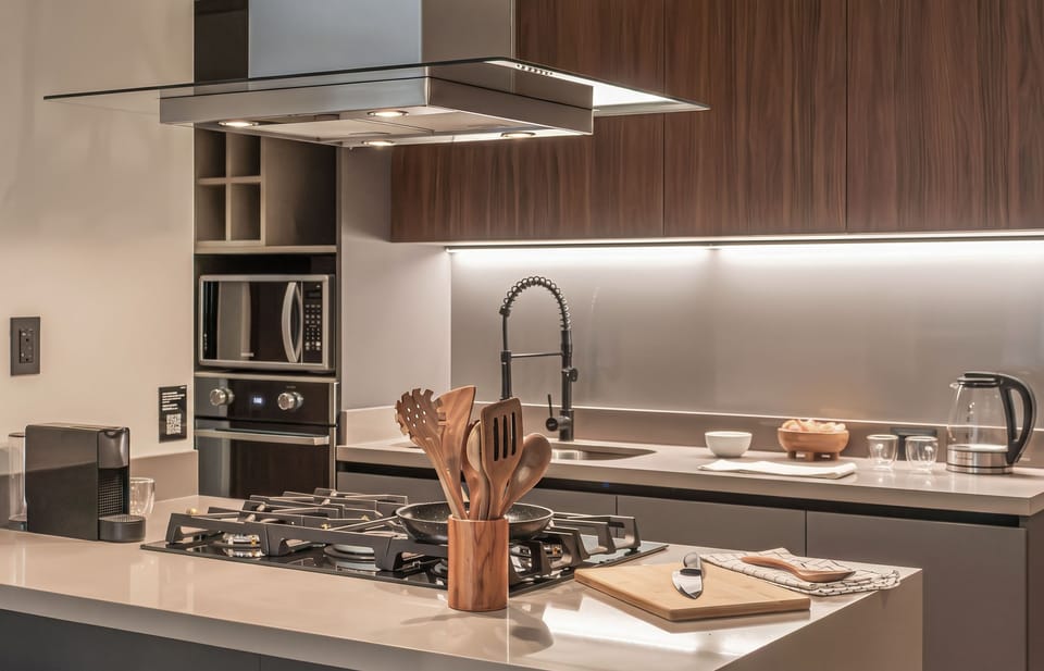 Deluxe Two Bedroom Apt | Private kitchen | Espresso maker, fridge, microwave, oven