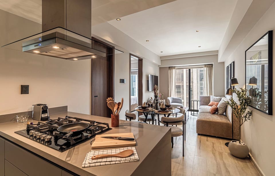 Superior One Bedroom Apt with Balcony | Private kitchen | Espresso maker, fridge, microwave, oven