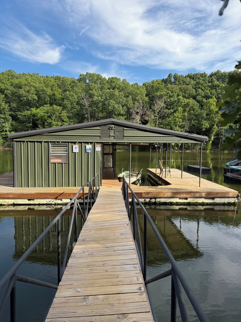 Enclosed dock, 2 slips approx 9’x24’