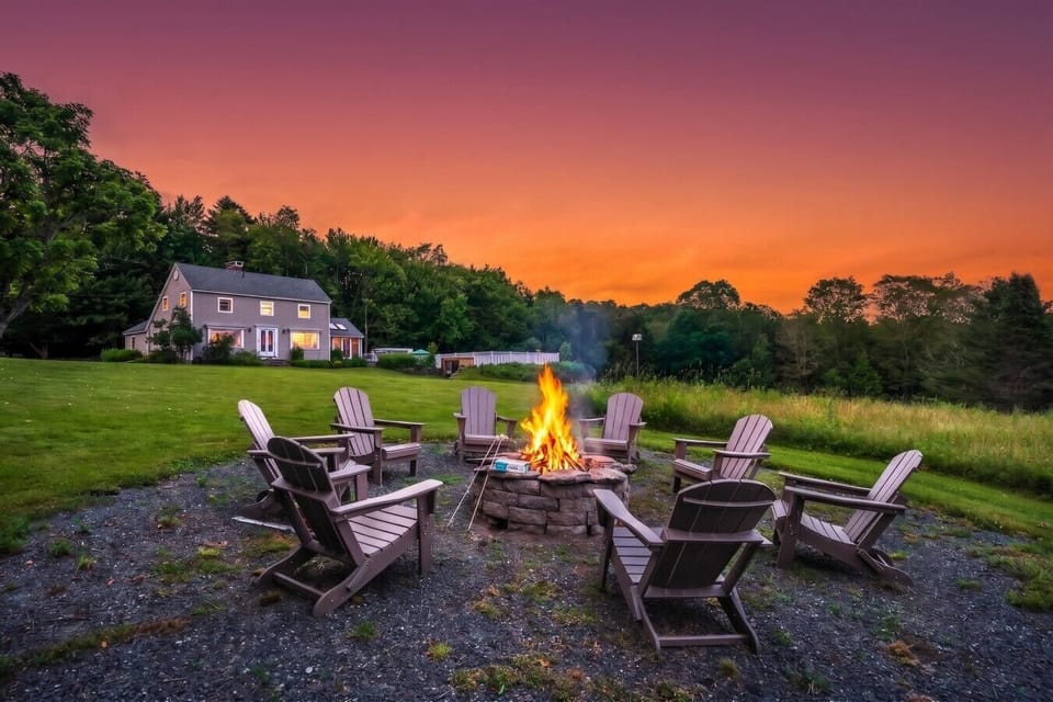 End your evenings gathered around the fire pit — s`mores, good company, and a beautiful sunset