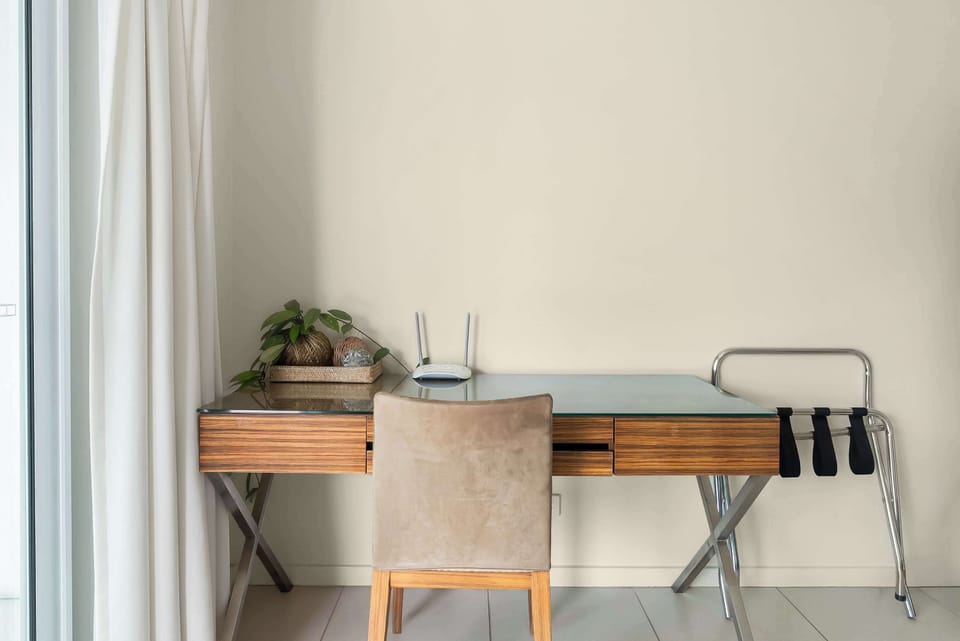 A dedicated workspace makes the apartment ideal for remote work or longer stays.