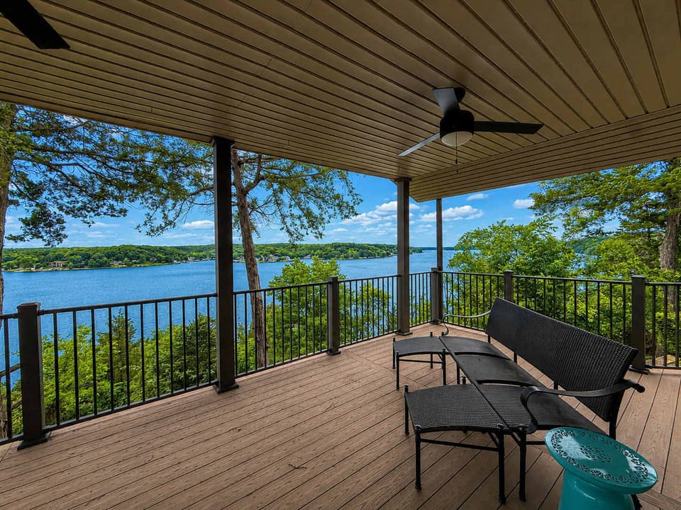 Enjoy stunning deck views overlooking the 28 MM of  Lake of the Ozarks’ main channel.