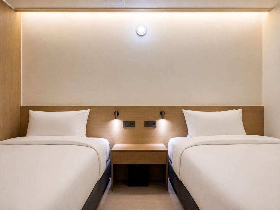 Standard Twin Room, Non Smoking, Private Bathroom | Down comforters, minibar (free items), desk, WiFi (free)