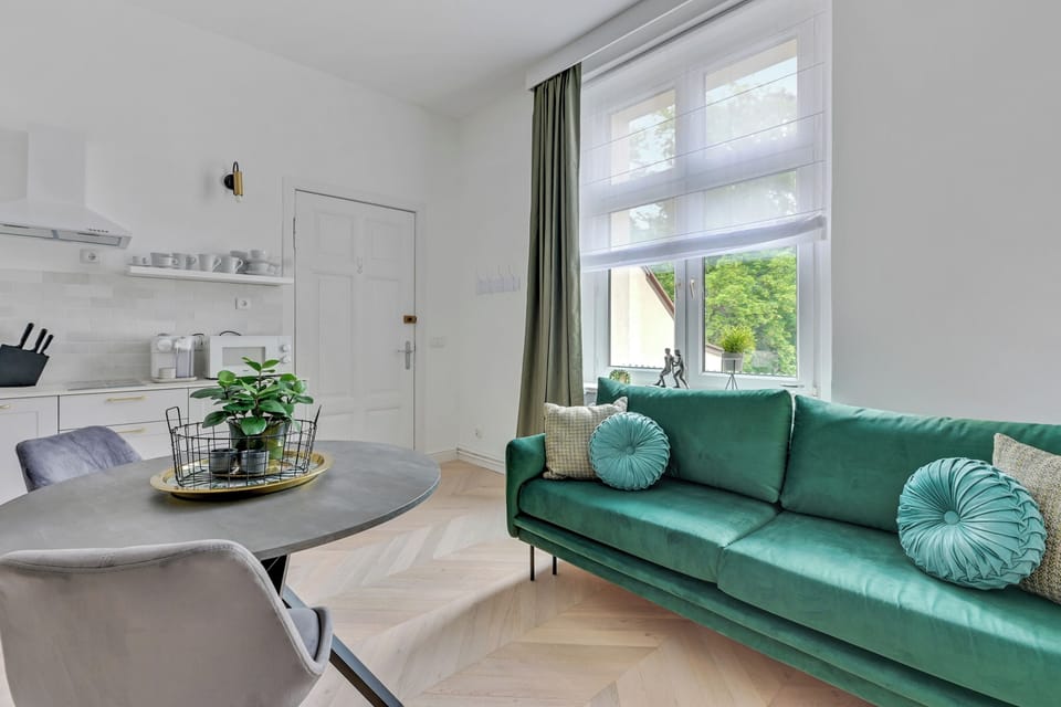 Deluxe Apartment, City View | Living area