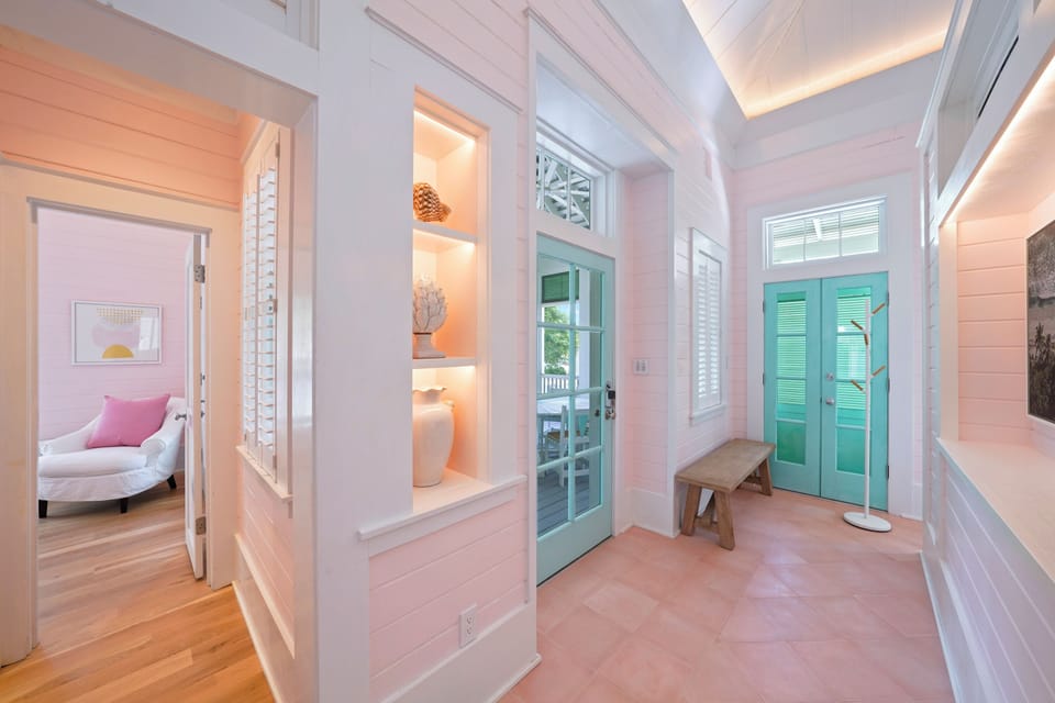COTTAGE ENTRY FOYER WITH ART NICHE