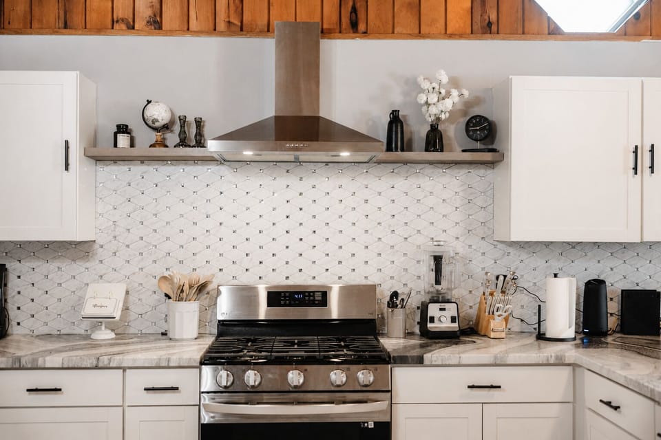 Enjoy cooking in the well-stocked kitchen equipped with everything needed for your Lake Erie stay.
