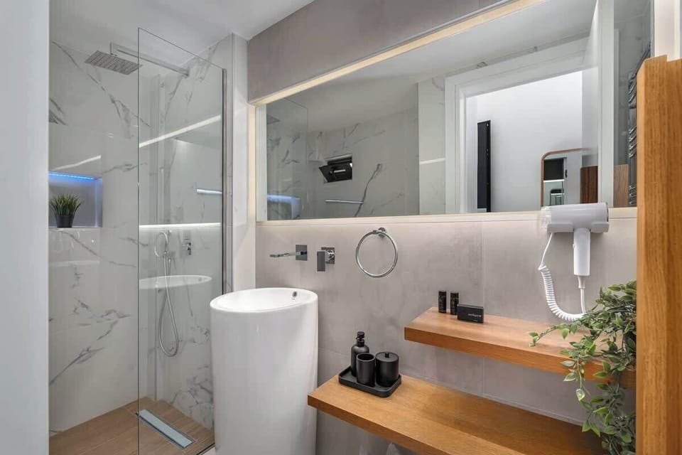 Spacious Bathroom with Modern Walk-In Shower
