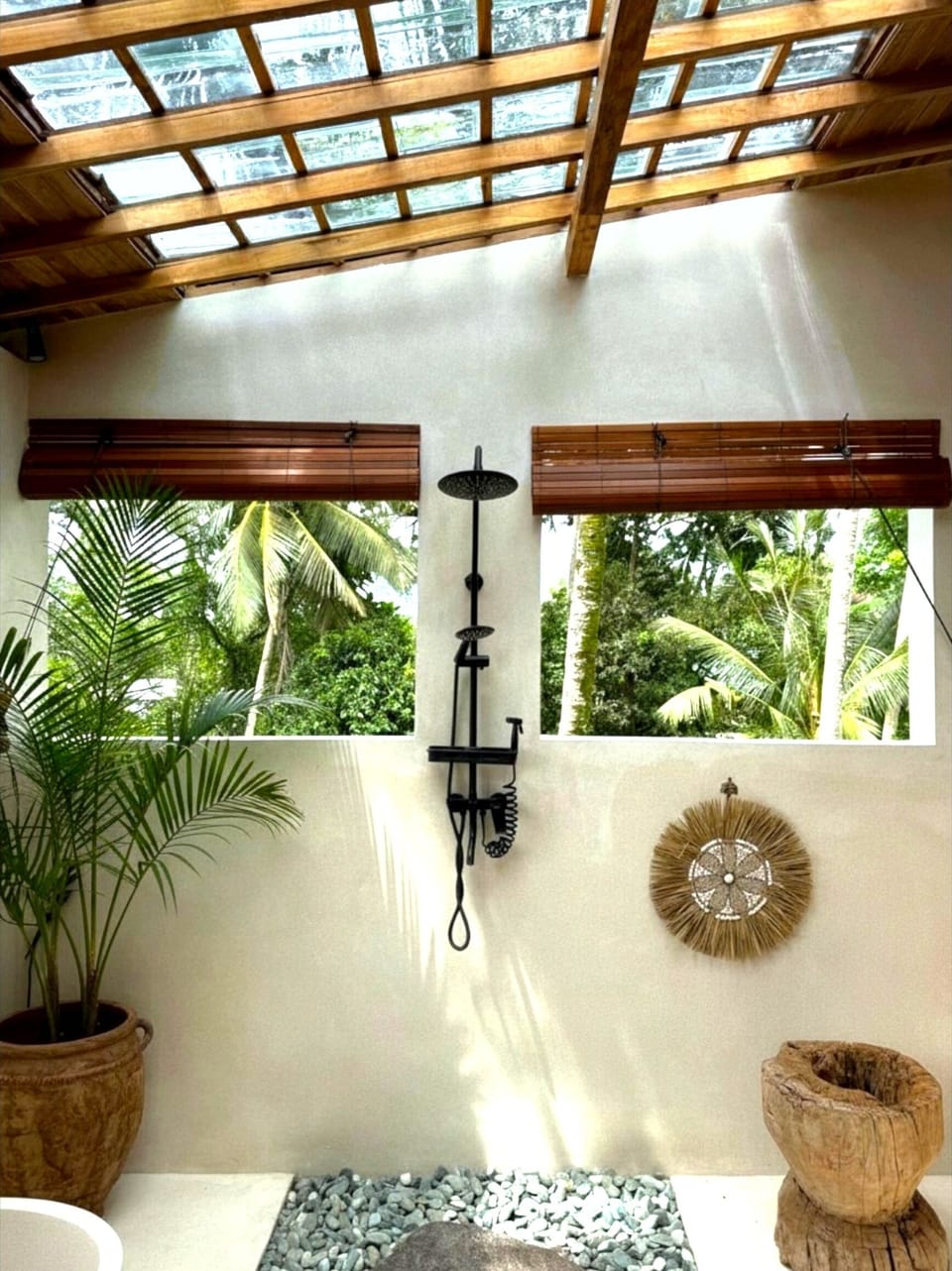 Deluxe Bungalow, 1 Bedroom, Terrace, Garden View | Bathroom | Hair dryer, bathrobes, slippers, towels