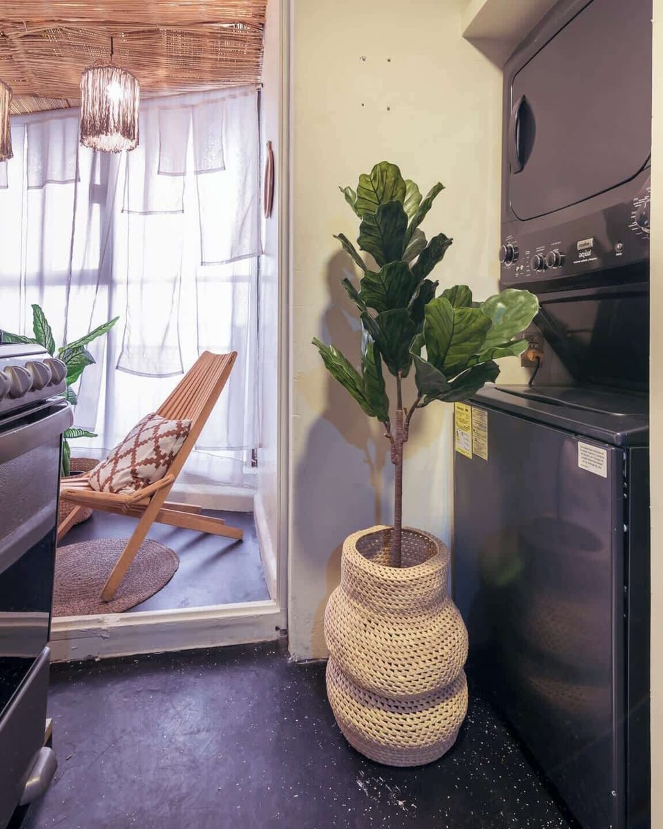 Convenient laundry area with washer and dryer available for your stay, perfect for longer visits, family trips, or travelers who enjoy packing light while keeping everything comfortable and effortless.