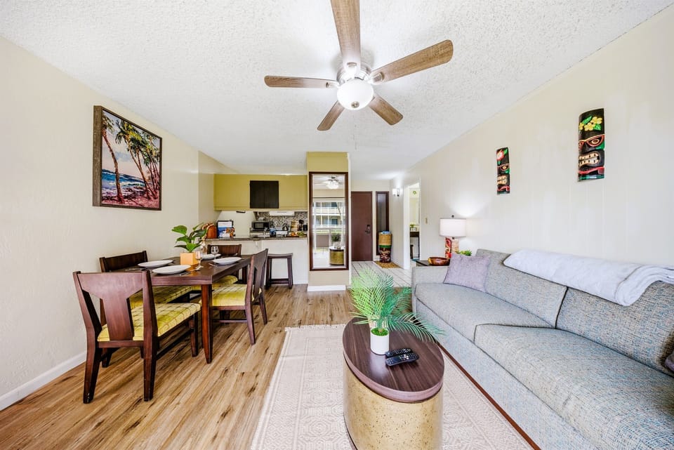 Wide-open layout for the whole crew — dine, lounge, cook, repeat.