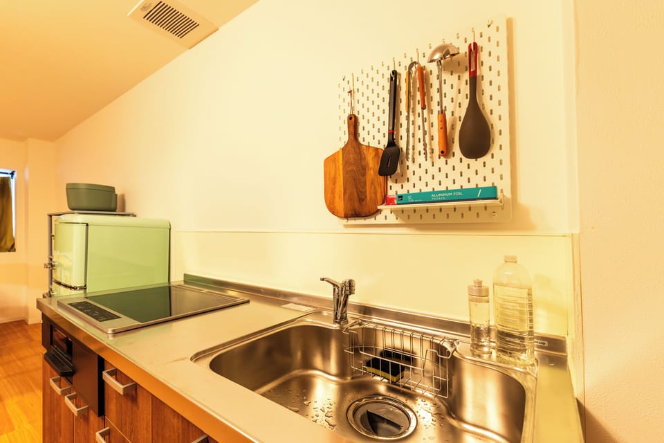 Apartment | Private kitchen | Full-size fridge, microwave, oven, stovetop