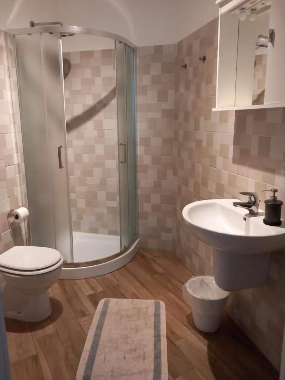 Hair dryer, bidet, towels, soap