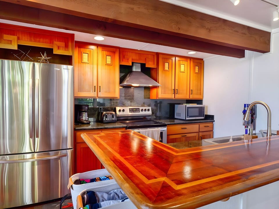 Kitchen With Wood Island