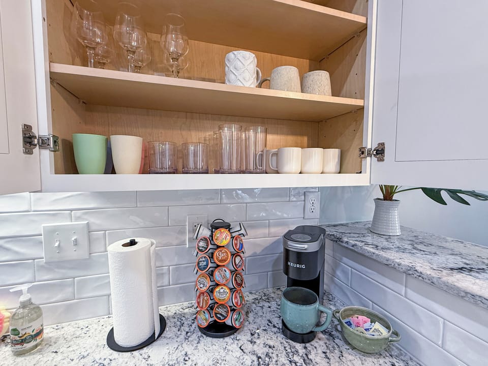 Coffee station, fully stocked
