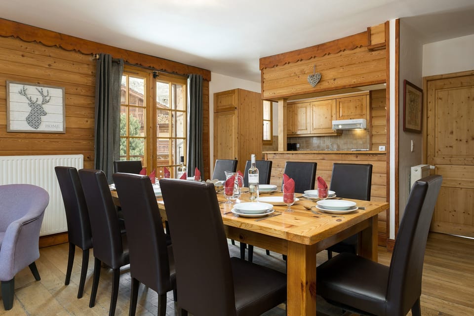 Join family and friends for a meal at the dining table.