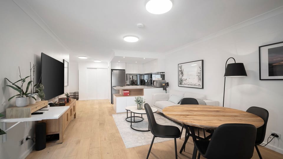 Relaxed dining area perfect for intimate meals or working remotely.