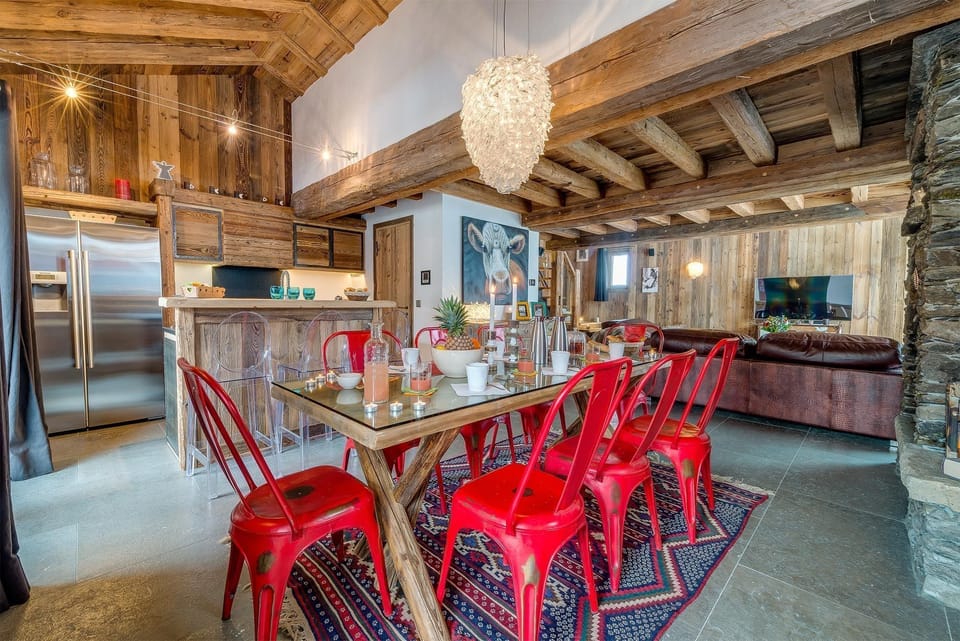 Prepare a delicious meal in the kitchen before enjoying it at the dining table.