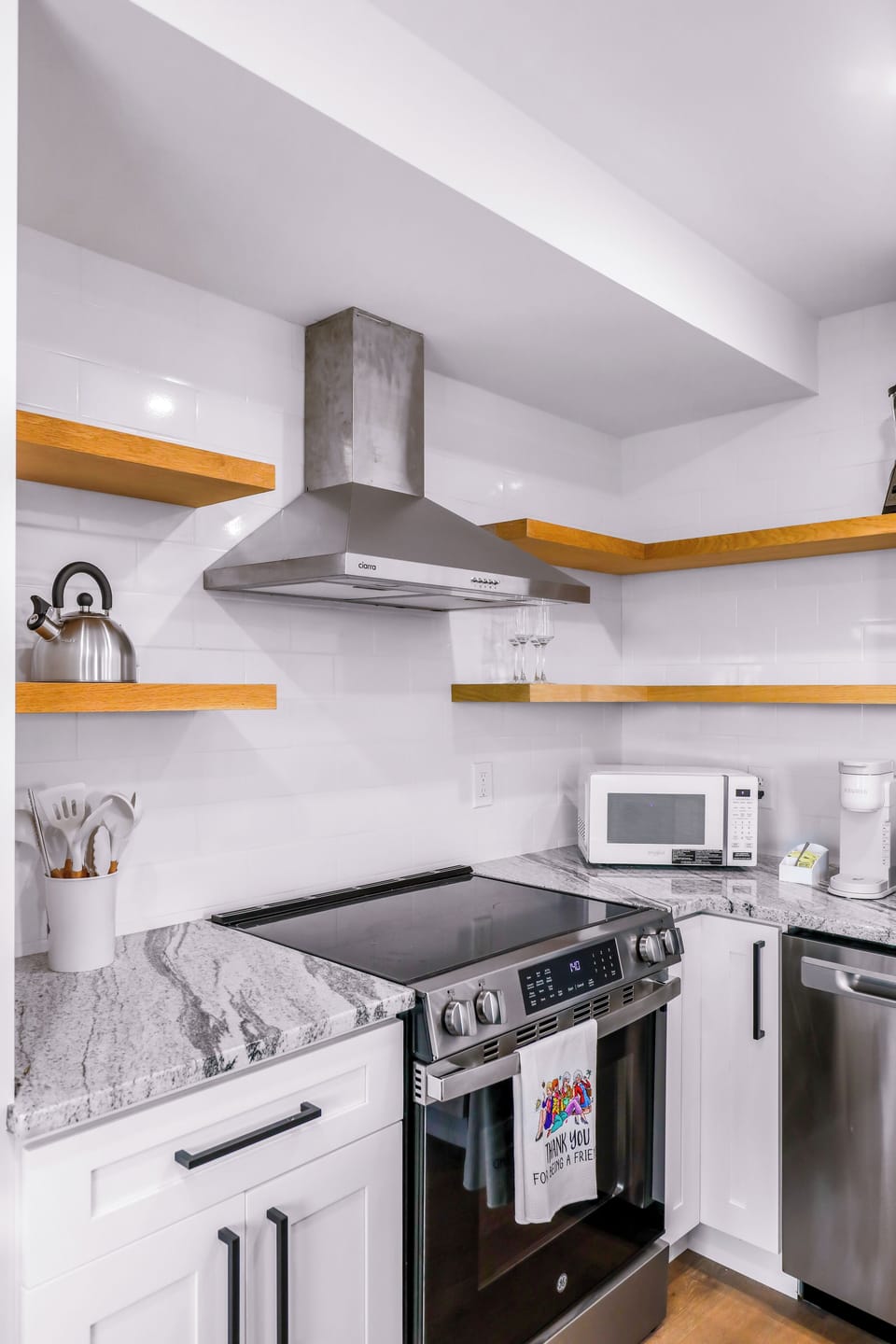 Clean lines, warm wood accents, and modern finishes create the perfect vacation vibe