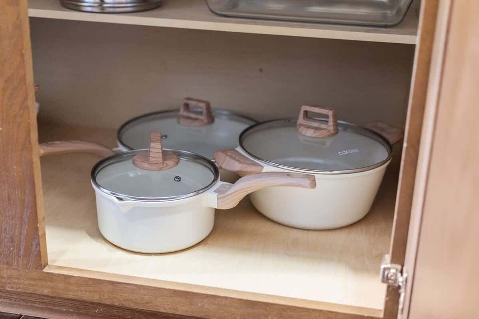 Essential pots, pans, and cooking tools are provided so you can prepare meals comfortably just like home.