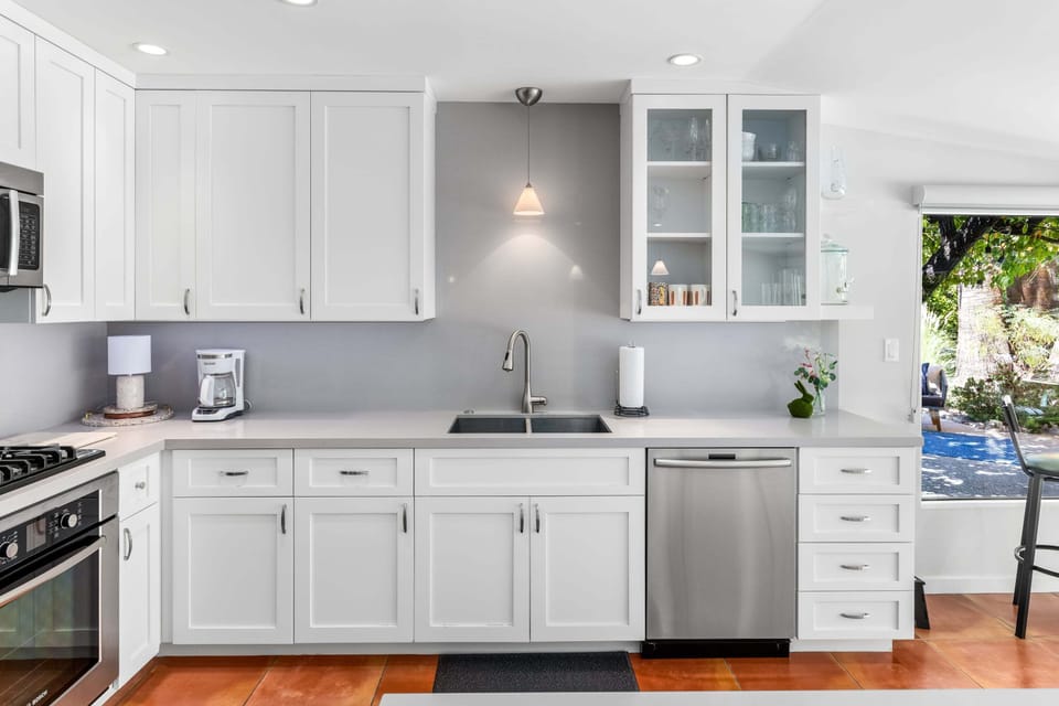Stainless steel appliances.