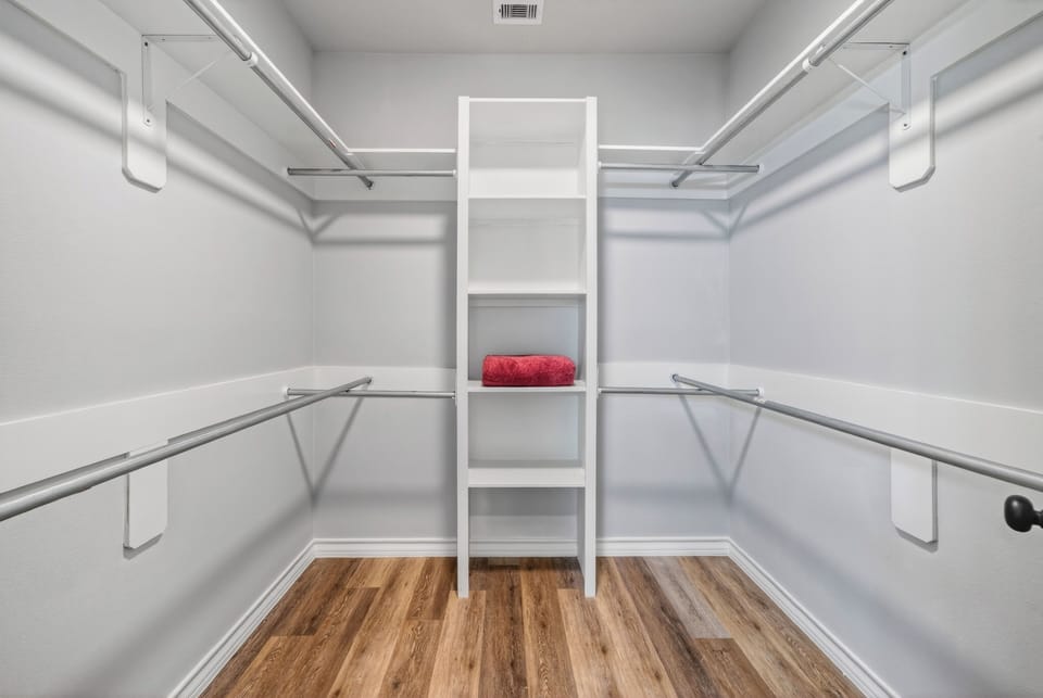 Spacious walk-in closet.